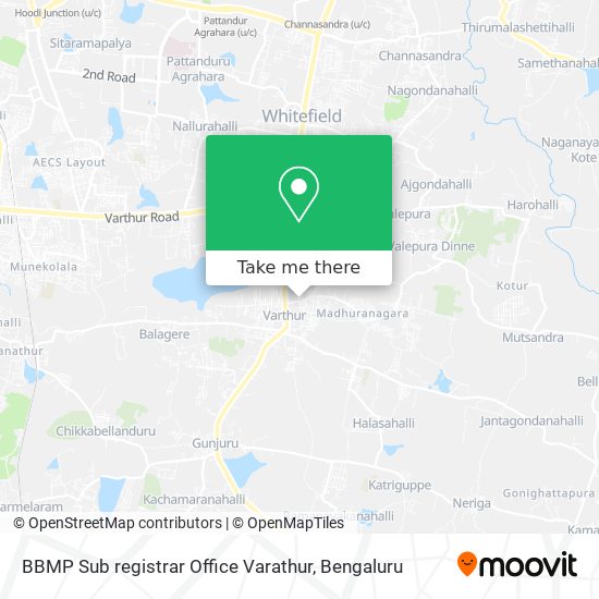BBMP Sub registrar Office Varathur map