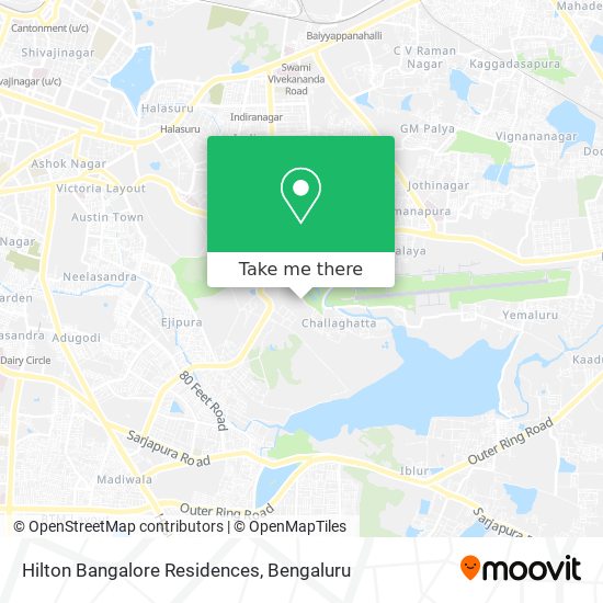 Hilton Bangalore Residences map
