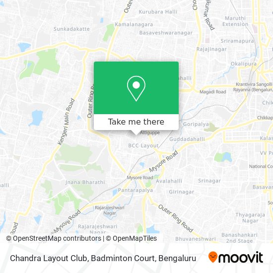 Chandra Layout Club, Badminton Court map