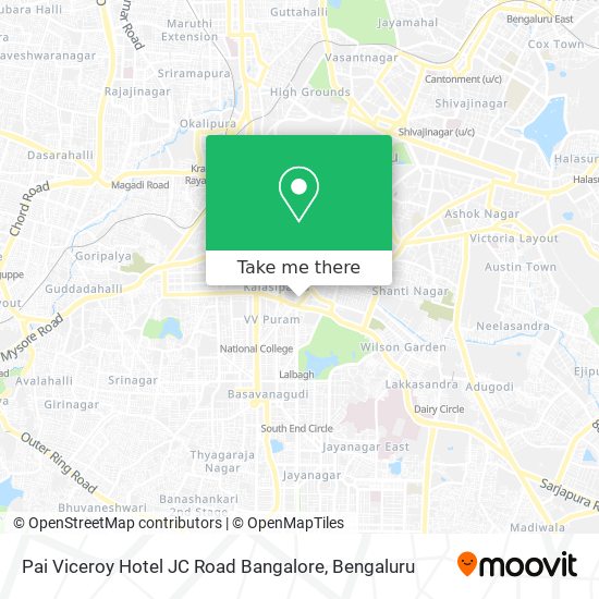 Pai Viceroy Hotel JC Road Bangalore map