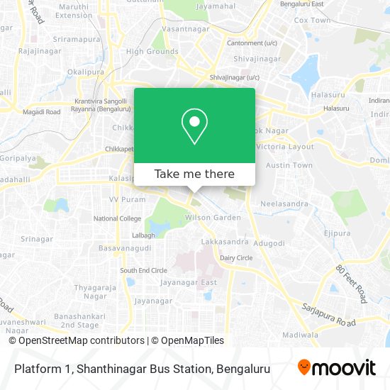 Platform 1, Shanthinagar Bus Station map