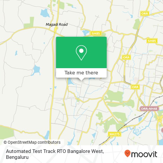 Automated Test Track RTO Bangalore West map