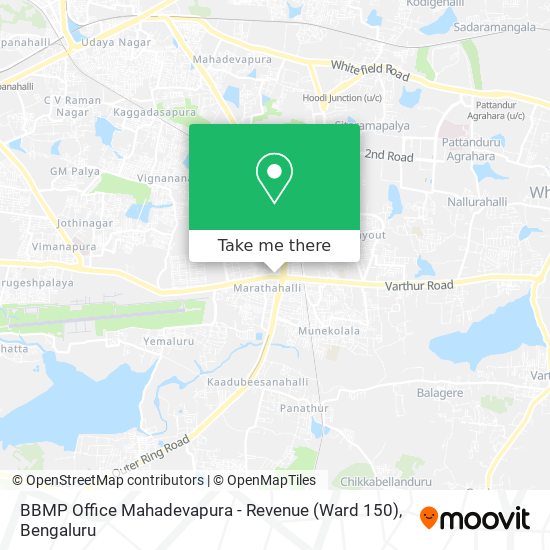 BBMP Office Mahadevapura - Revenue (Ward 150) map