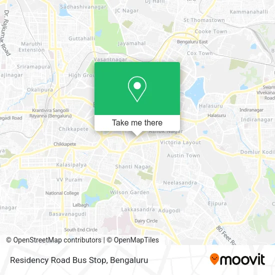 Residency Road Bus Stop map