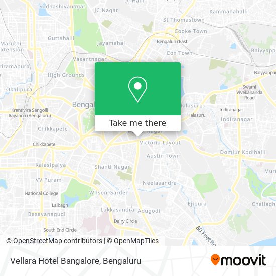 Vellara Hotel Bangalore map