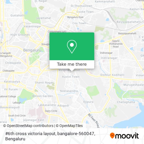 #6th cross victoria layout, bangalore-560047 map