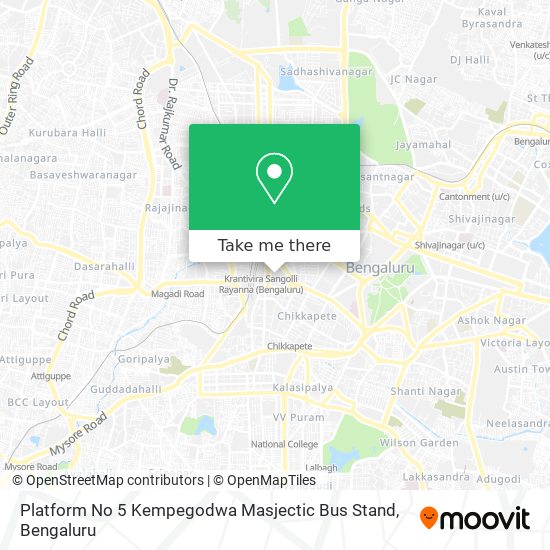 Platform No 5 Kempegodwa Masjectic Bus Stand map