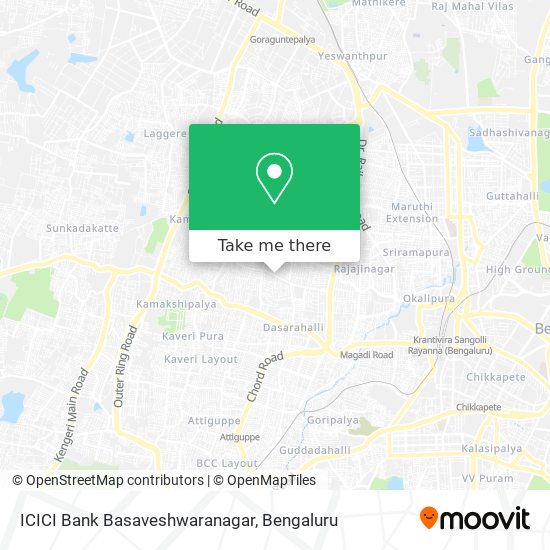 ICICI Bank Basaveshwaranagar map
