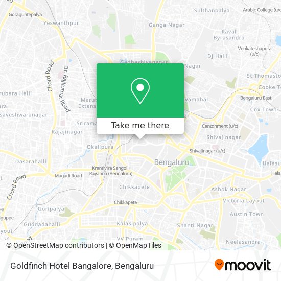 Goldfinch Hotel Bangalore map