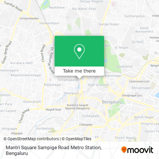 Mantri Square Sampige Road Metro Station map