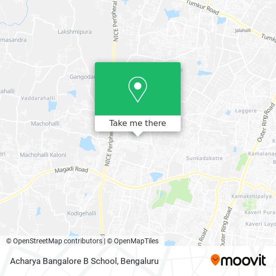 Acharya Bangalore B School map