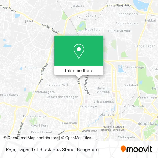 Rajajinagar 1st Block Bus Stand map