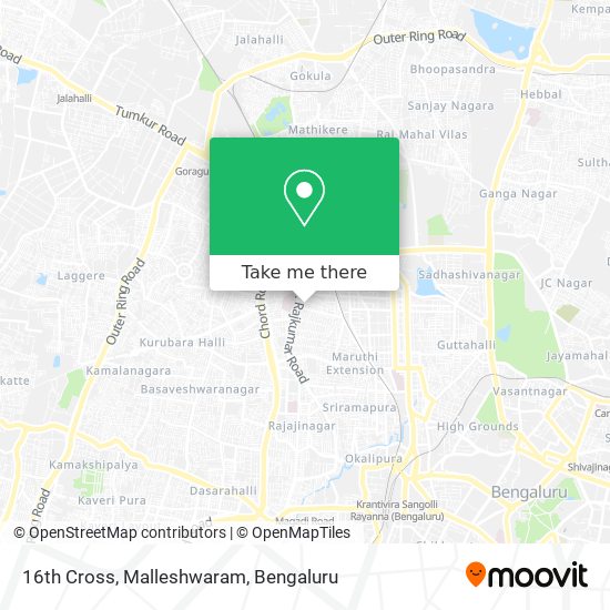 16th Cross, Malleshwaram map