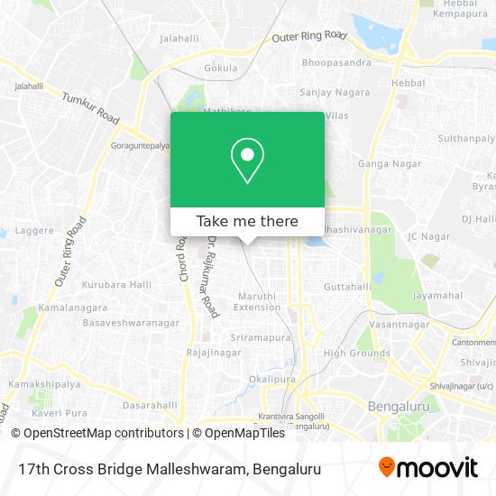 17th Cross Bridge Malleshwaram map