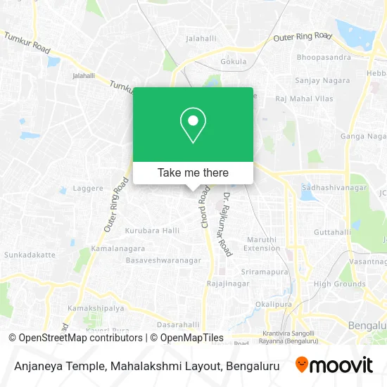 Anjaneya Temple, Mahalakshmi Layout map