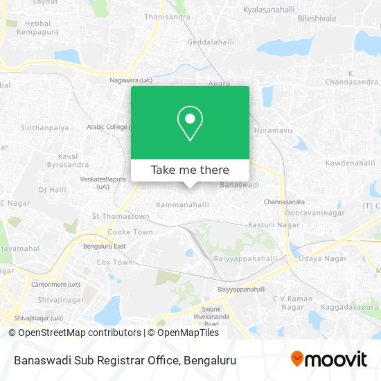 Banaswadi Sub Registrar Office map