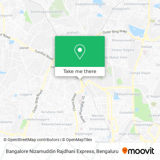 Bangalore Nizamuddin Rajdhani Express map