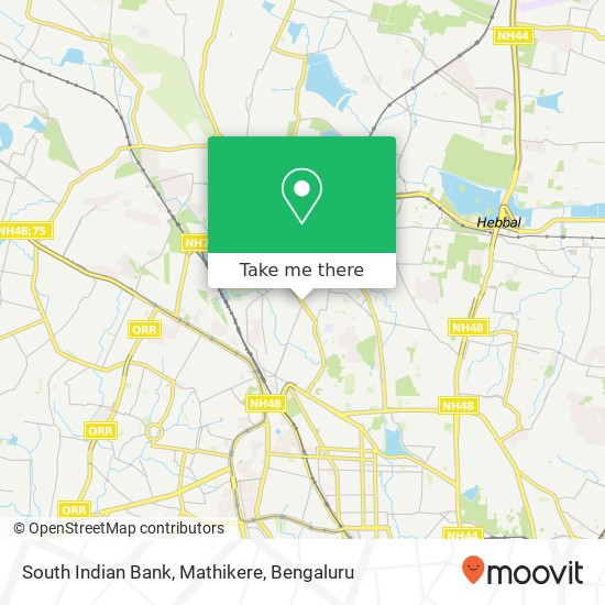 South Indian Bank, Mathikere map