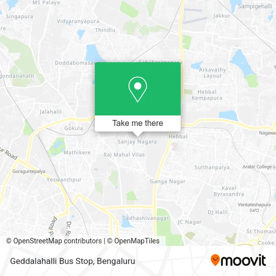 Geddalahalli Bus Stop map