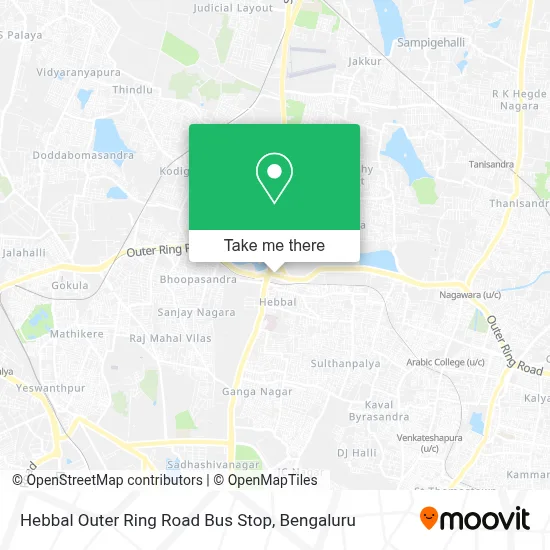 Hebbal Outer Ring Road Bus Stop map