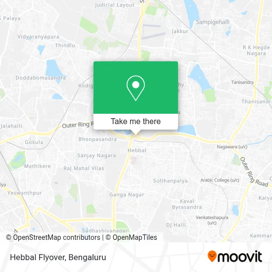 Hebbal Flyover map