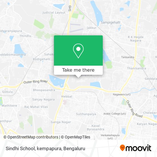Sindhi School, kempapura map