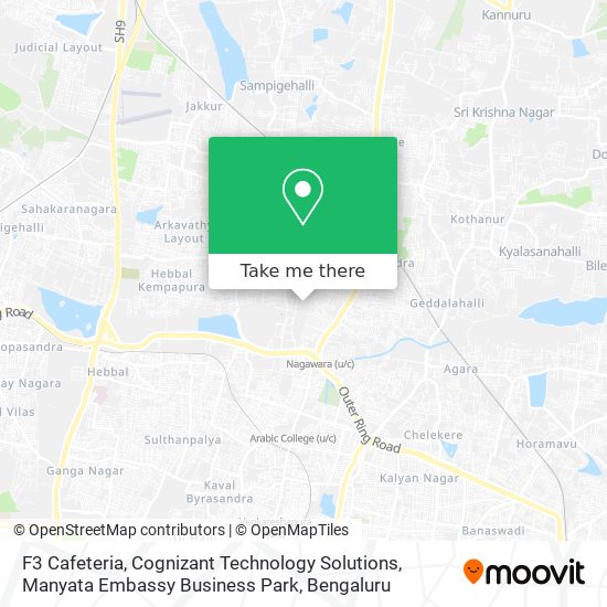 F3 Cafeteria,  Cognizant Technology Solutions,  Manyata Embassy Business Park map
