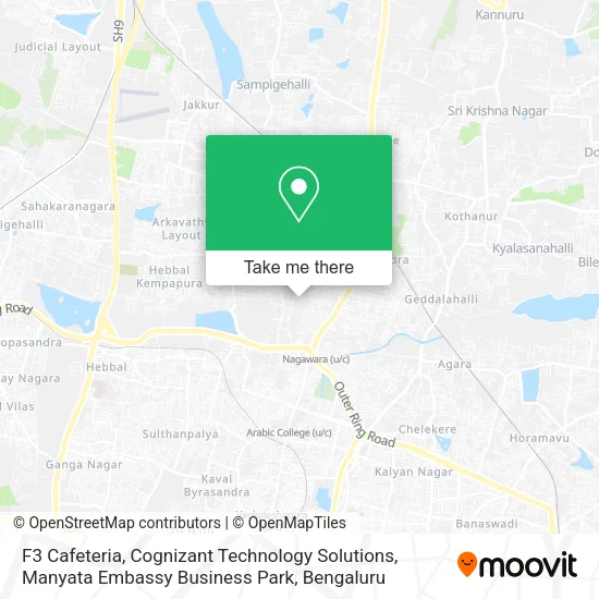 F3 Cafeteria,  Cognizant Technology Solutions,  Manyata Embassy Business Park map