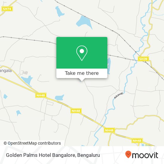 Golden Palms Hotel Bangalore map