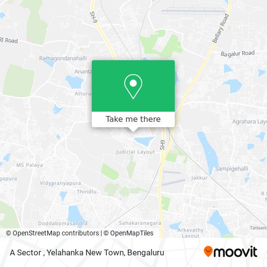 A Sector , Yelahanka New Town map