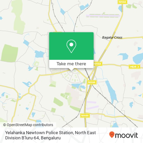 Yelahanka Newtown Police Station, North East Division B'luru-64 map