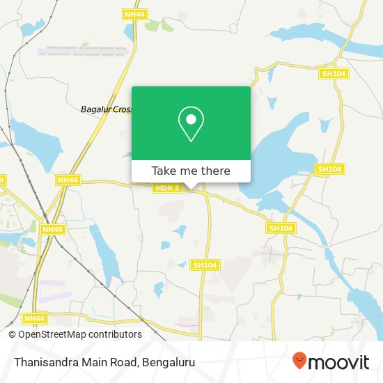 Thanisandra Main Road map