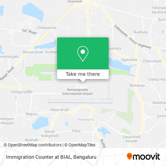 Immigration Counter at BIAL map