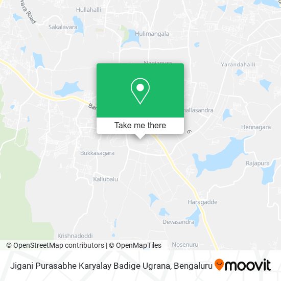 Jigani Purasabhe Karyalay Badige Ugrana map