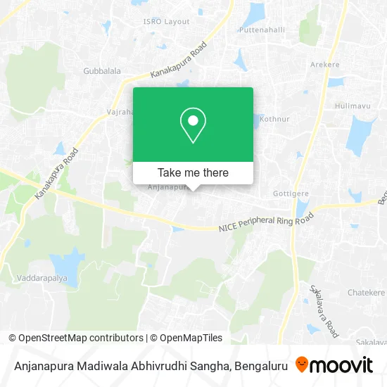 Anjanapura Madiwala Abhivrudhi Sangha map