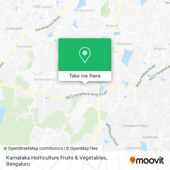Karnataka Horticulture Fruits & Vegetables map