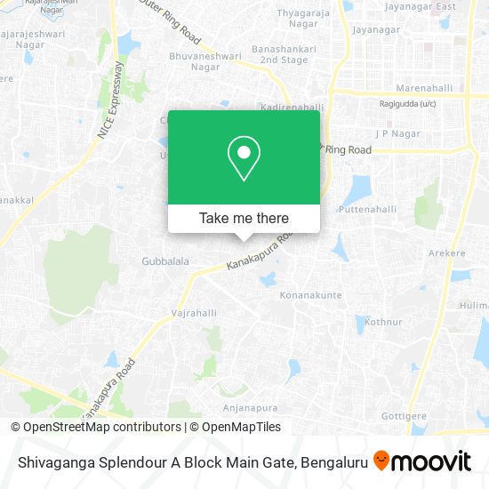 Shivaganga Splendour A Block Main Gate map