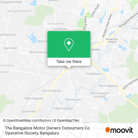The Bangalore Motor Owners Consumers Co Operative Society map