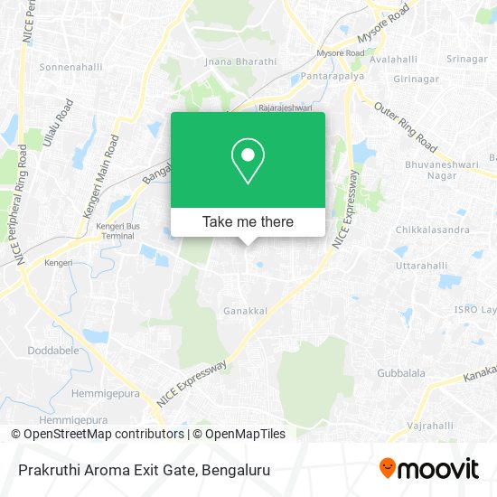 Prakruthi Aroma Exit Gate map