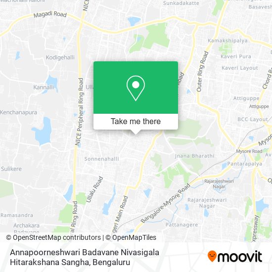 Annapoorneshwari Badavane Nivasigala Hitarakshana Sangha map