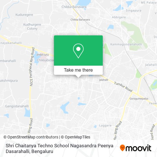 Shri Chaitanya Techno School Nagasandra Peenya Dasarahalli map