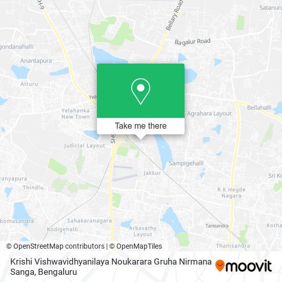 Krishi Vishwavidhyanilaya Noukarara Gruha Nirmana Sanga map