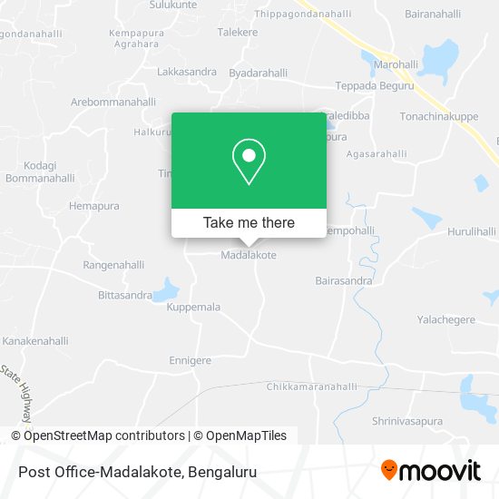 Post Office-Madalakote map