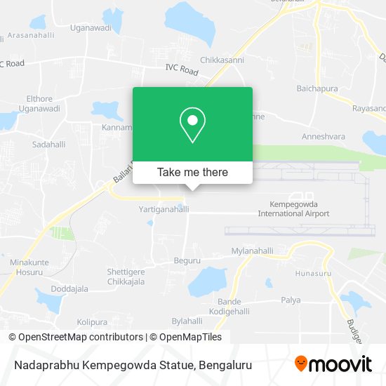 Nadaprabhu Kempegowda Statue map