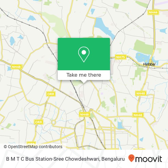 B M T C Bus Station-Sree Chowdeshwari map