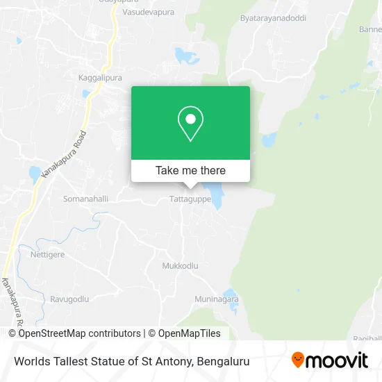 Worlds Tallest Statue of St Antony map