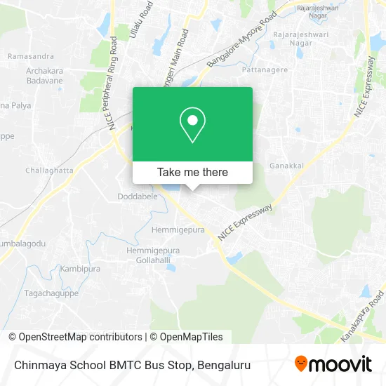 Chinmaya School BMTC Bus Stop map