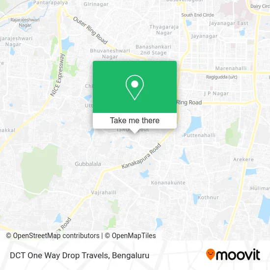 DCT One Way Drop Travels map