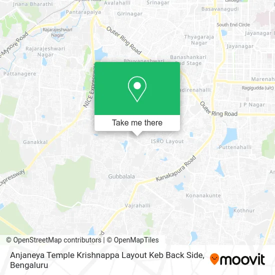 Anjaneya Temple Krishnappa Layout Keb Back Side map