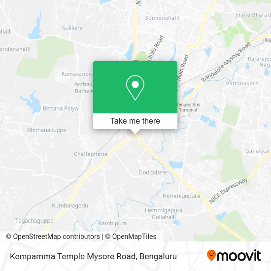 Kempamma Temple Mysore Road map